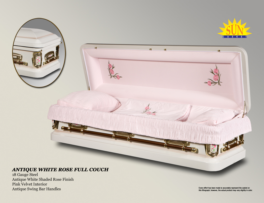 Anitque White Rose Full Couch